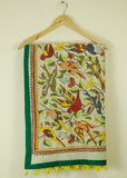 Pure silk Chirping birds embroidered dupatta