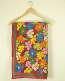 Multicolour Floral Work Pure Silk Dupatta