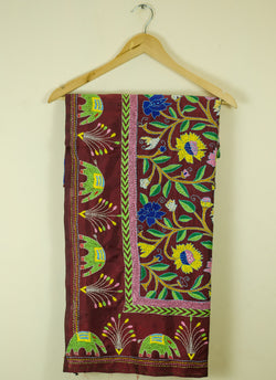 Gaja Multi Colour Flowers embroidered Dupatta