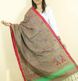 Puneri Cotton Gaja embroidered Dupatta