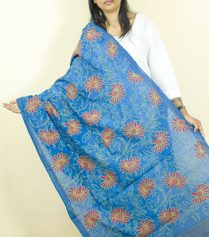 Pure Silk Floral Dupatta