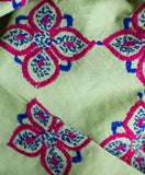 Floral Chess Board Silk Dupatta