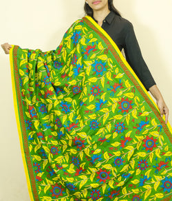 "Green Vibrance" Pure Silk Dupatta