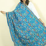 Pure Silk "Matsya" Sea Blue Dupatta