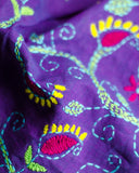 Floral Purple Puneri Cotton Dupatta