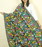 Pure Silk Black Silken Dream Dupatta
