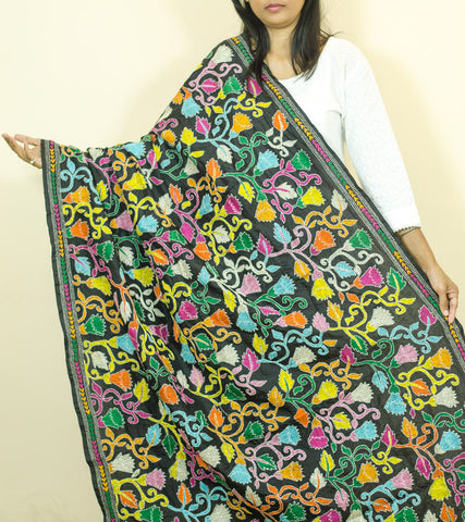 Pure Silk Black Silken Dream Dupatta