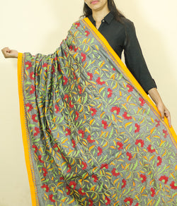 Palaash Flowers Embroidered Pure Silk Dupatta