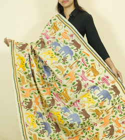 The Wild on Pure Silk Dupatta