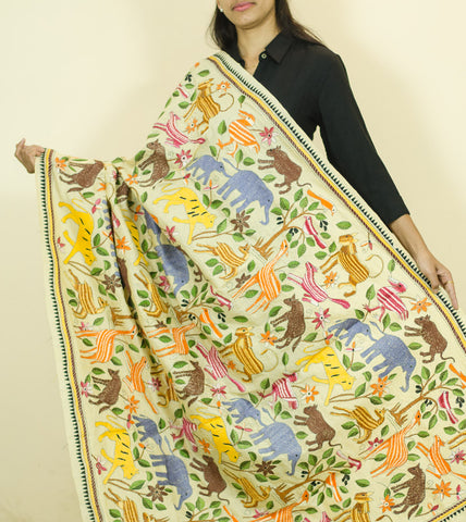 The Wild on Pure Silk Dupatta