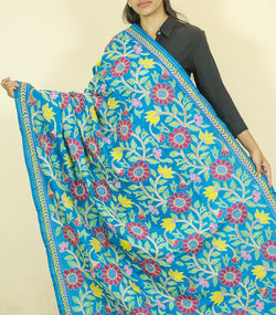 Pure Silk Multi coloured floral Dupatta
