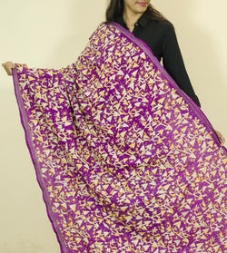 "The Birds of Today" Pure Silk Dupatta