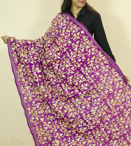 "The Birds of Today" Pure Silk Dupatta