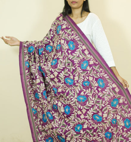 "Blue Bells" Pure Silk Dupatta
