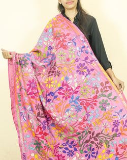 Multicolour Floral Pure Silk Dupatta