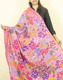 Multicolour Floral Pure Silk Dupatta