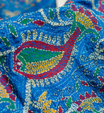 Pure Silk "Matsya" Sea Blue Dupatta