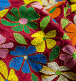 Multicolour Floral Work Pure Silk Dupatta