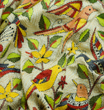 Pure silk Chirping birds embroidered dupatta